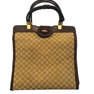 Authentic vintage large canvas Gucci tote